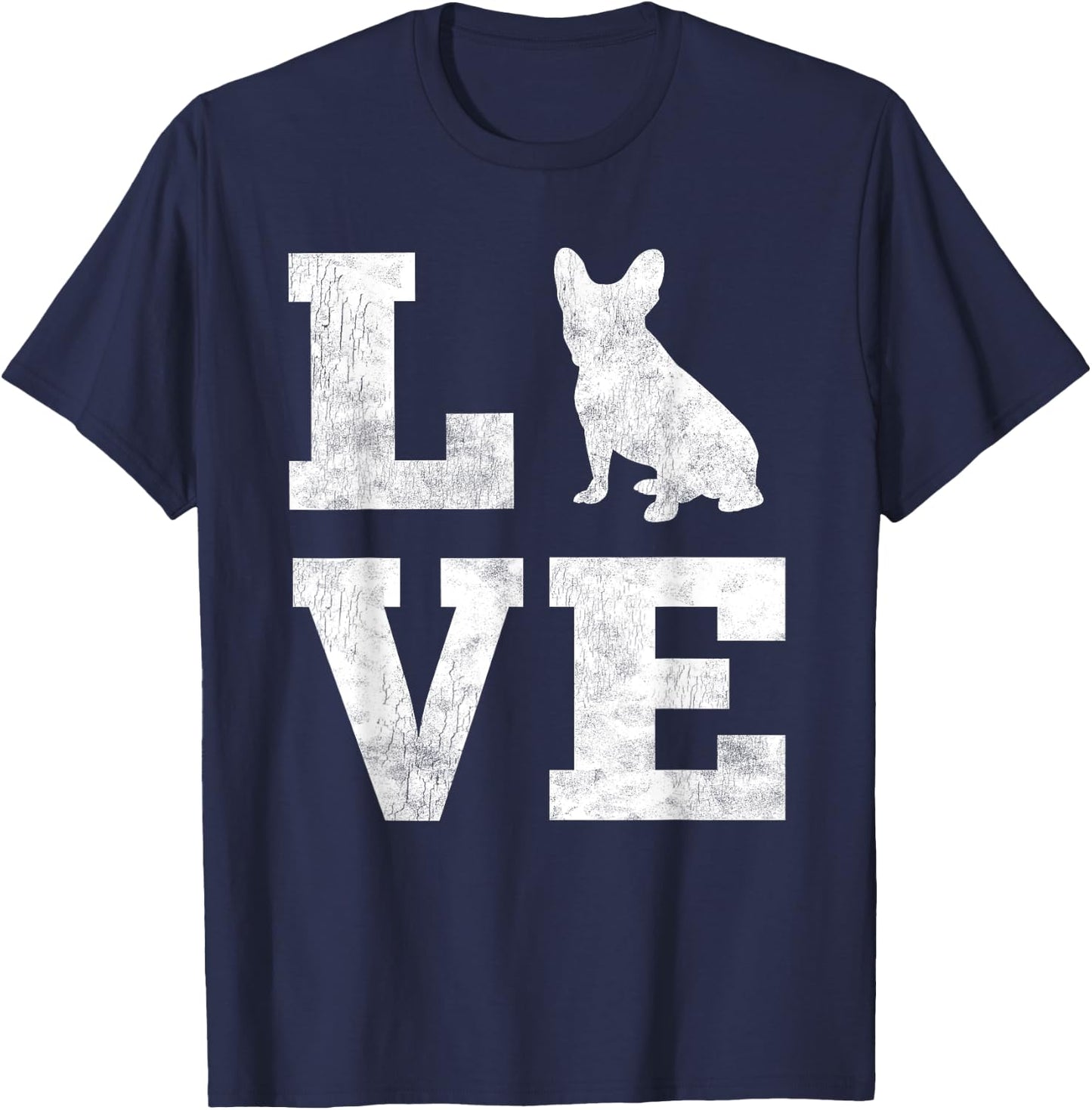 I Love French Bulldog Shirt Frenchie Dog Lover Owner Gifts Women Kids T-Shirt - T-Shirt | Navy