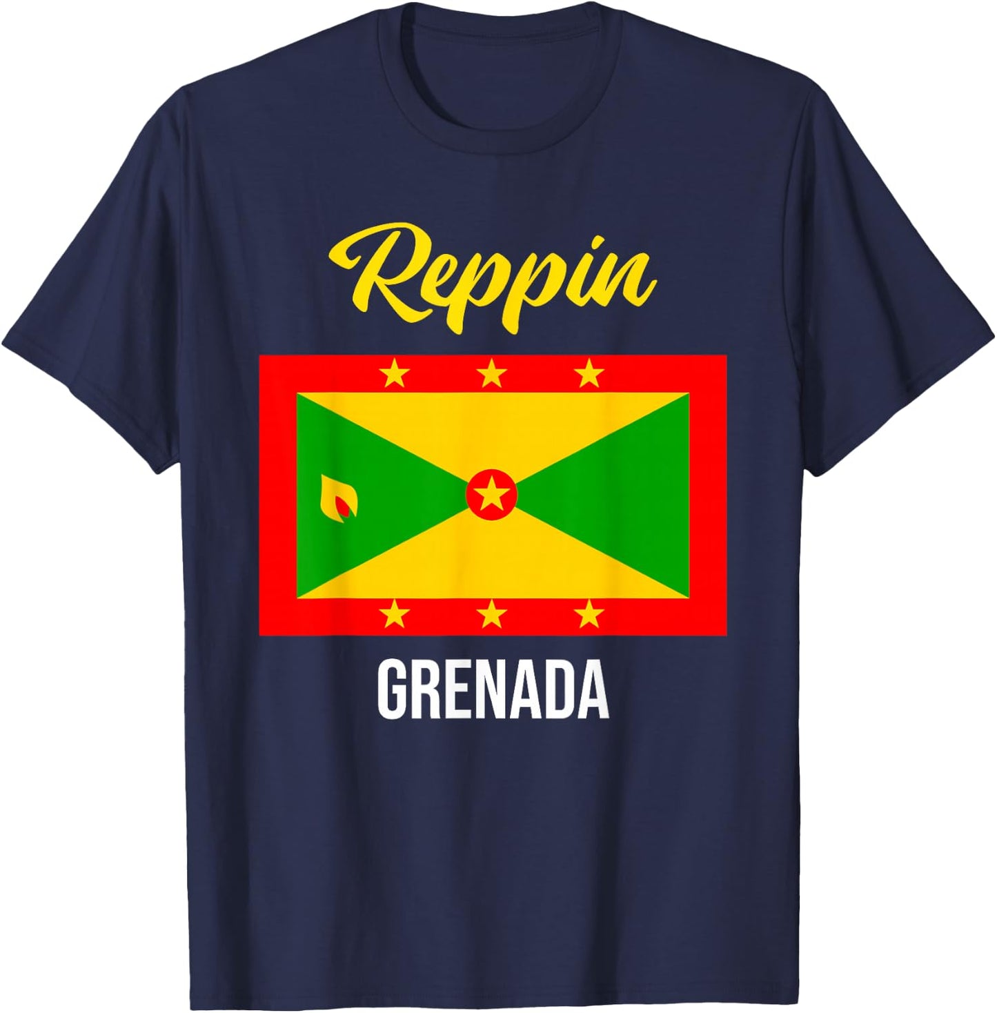 Grenada Flag Reppin West Indies Vacation T Shirt T-Shirt - T-Shirt | Navy