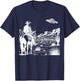 Ufo Western Retro Vintage Cowboy T-Shirt - T-Shirt | Navy