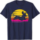 Retro Dachshund Silhouette Vintage Sunset Dog Lover T-Shirt - T-Shirt | Navy