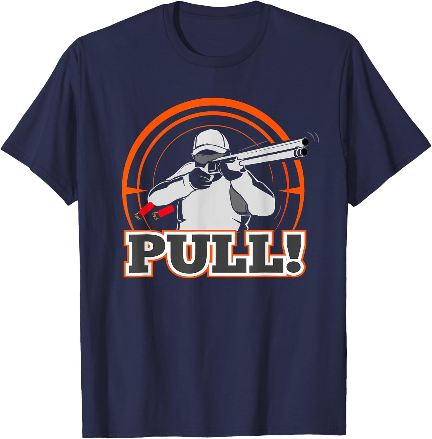 Pull Clay Skeet Shooting T Shirt Trap Shotgun Shotgun Gift T-Shirt - T-Shirt | Navy