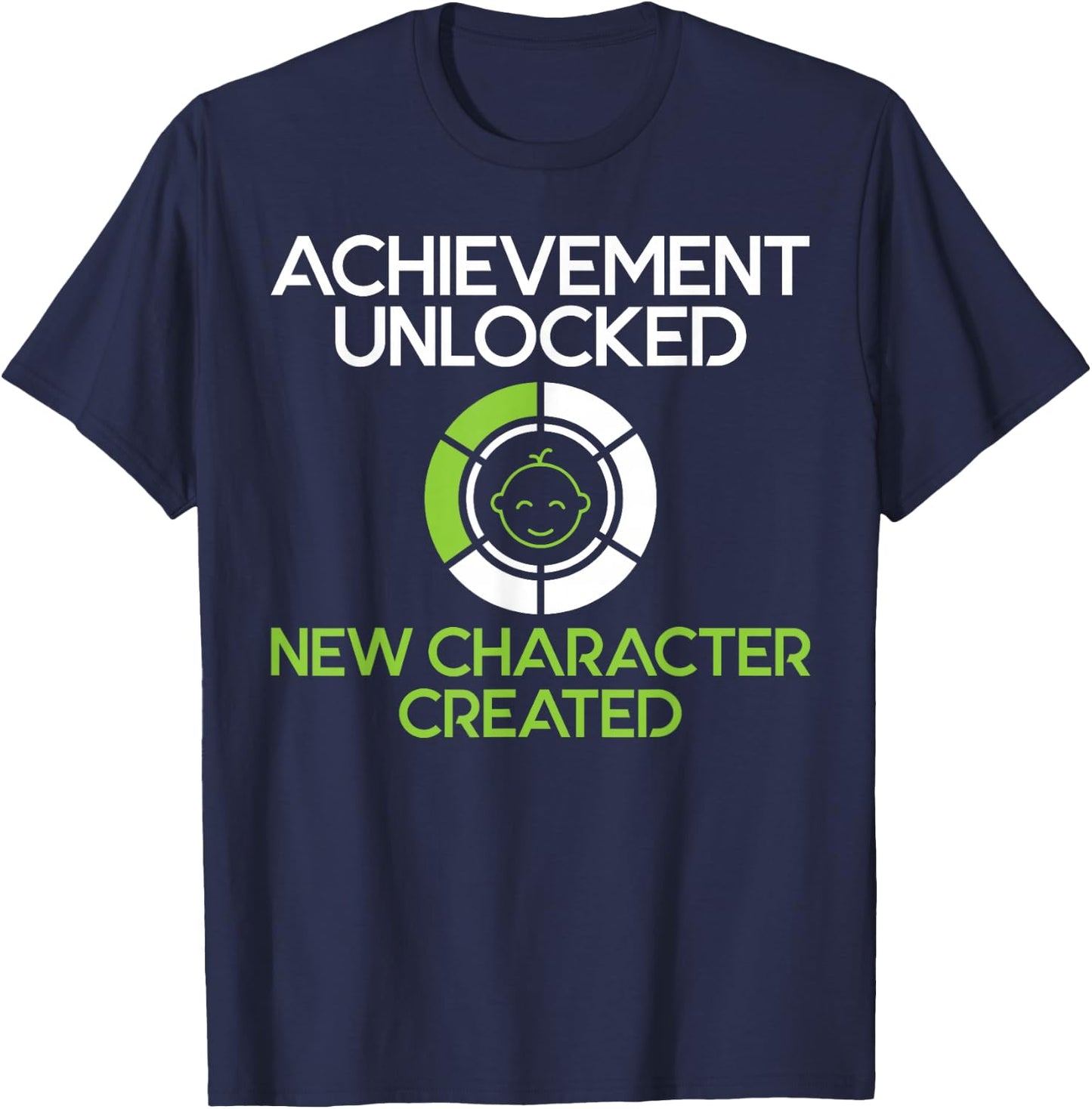 Character Created New Dad Pregnancy Announcement Gamer T-Shirt - T-Shirt | Navy