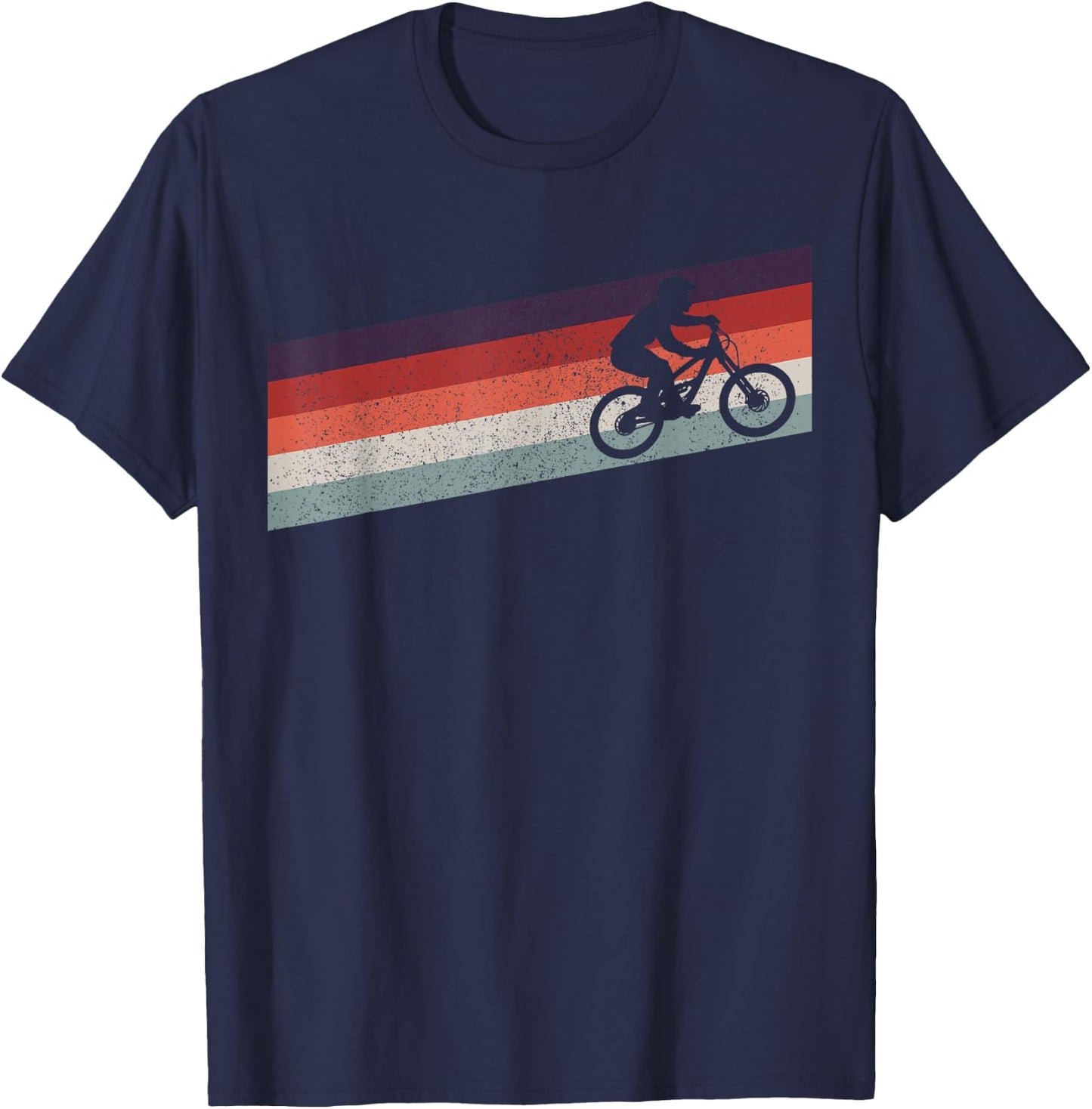 Mountain Bike Vintage MTB Bicycle Downhill Biking Biker Gift T-Shirt - T-Shirt | Navy