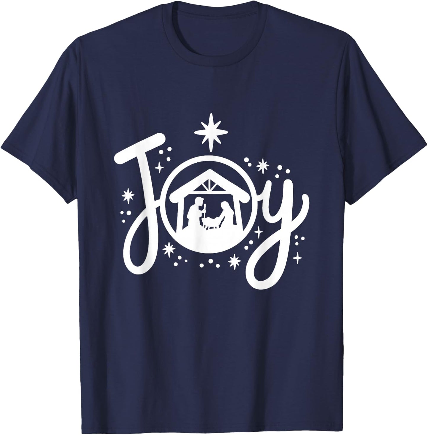 Christian Christmas Joy Jesus Nativity Scene Faith Family T-Shirt - T-Shirt | Navy