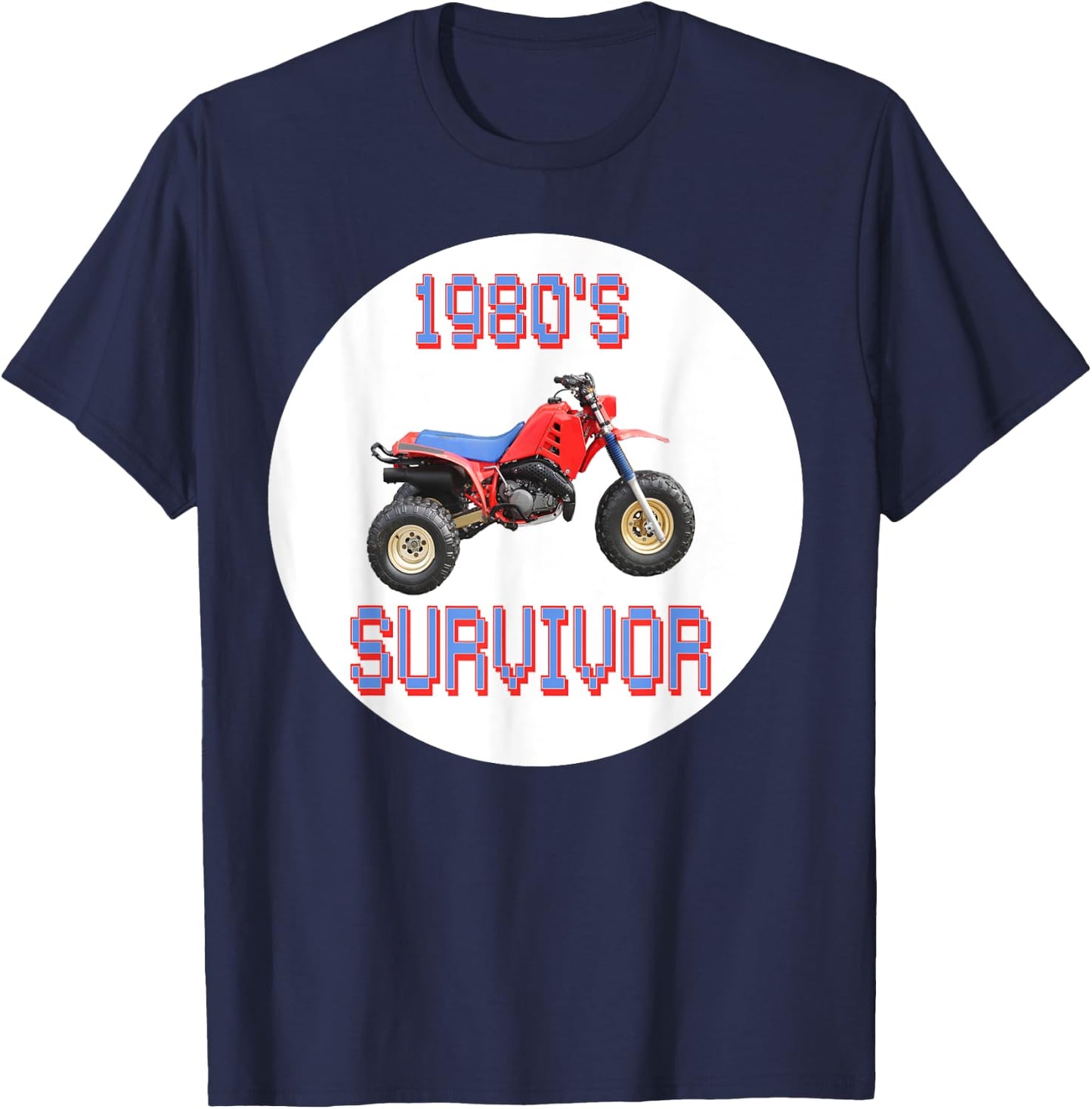 Funny 80's Survivor Three Wheeler T-Shirt - T-Shirt | Navy