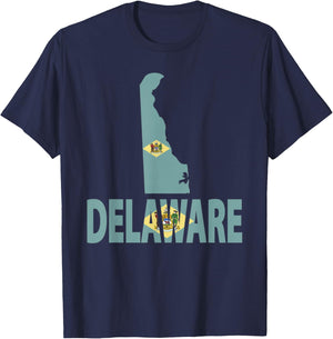 Vintage Delaware State I Love Delaware Home State T-Shirt - T-Shirt | Navy