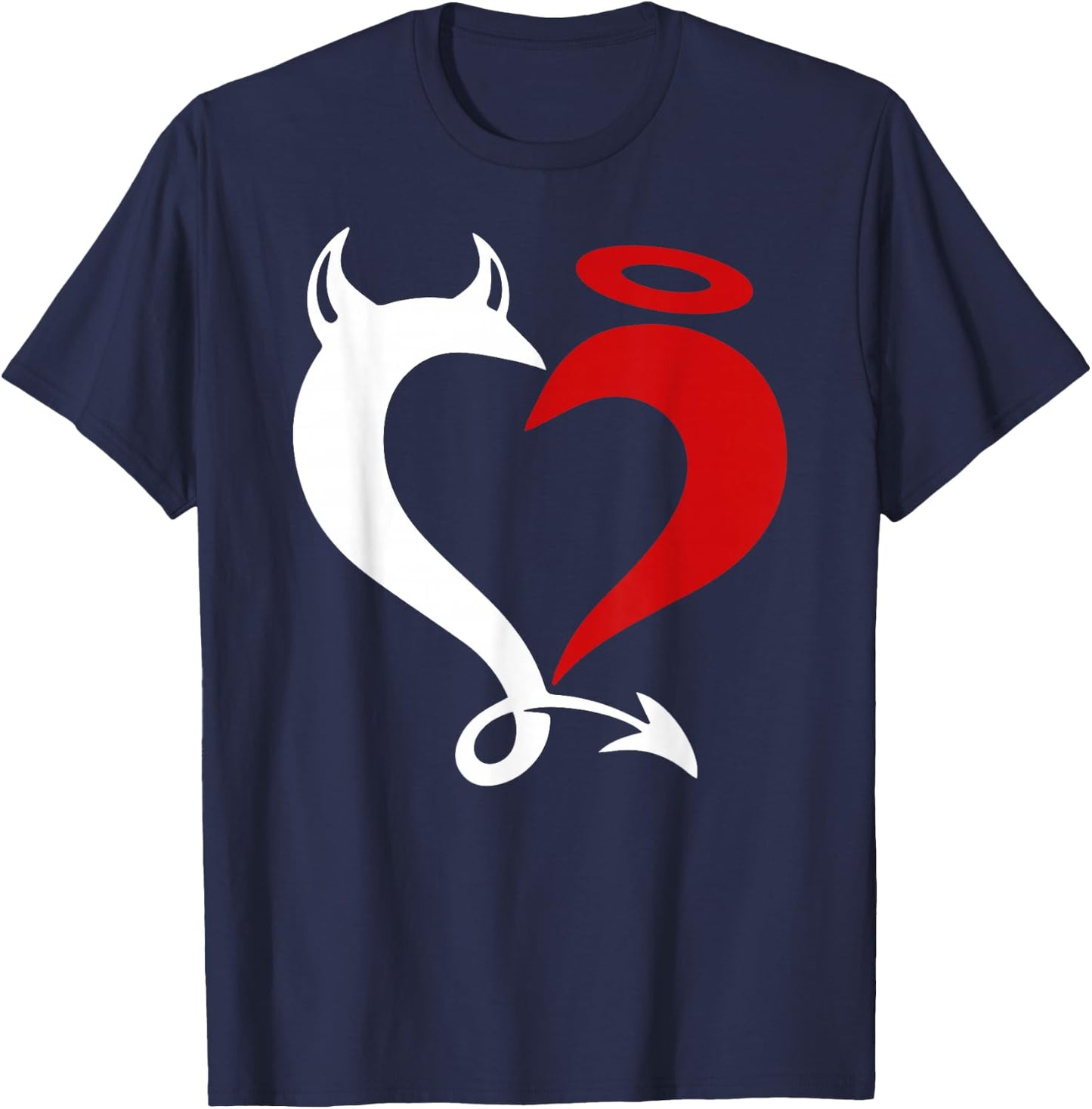 Devil and Angel Love Lovers T-Shirt - T-Shirt | Navy