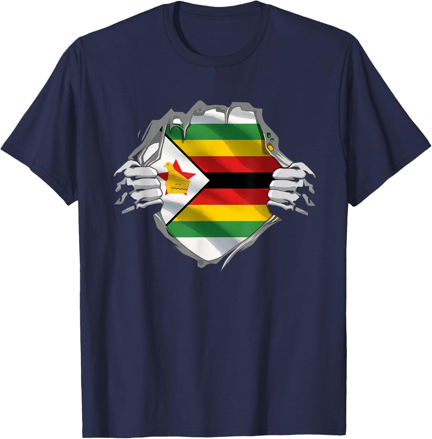 Zimbabwe Super Zimbabwean Flag Zimbabwe Roots Citizen T-Shirt - T-Shirt | Navy