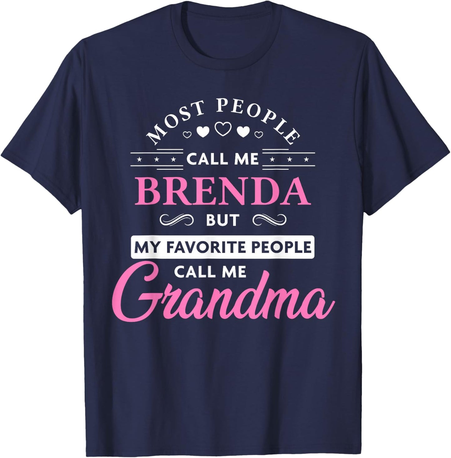 Brenda Name Gift Personalized Grandma T-Shirt - T-Shirt | Navy