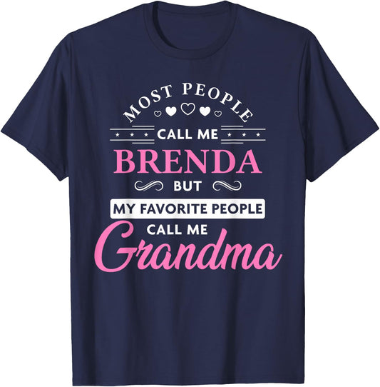 Brenda Name Gift Personalized Grandma T-Shirt - T-Shirt | Navy