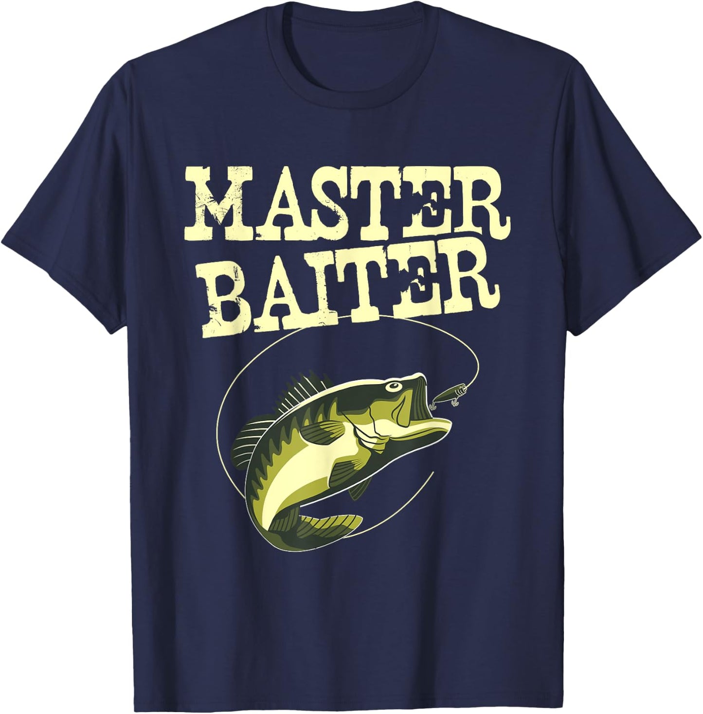 Masterbaiter Funny Fishing Fisherman Fish Master Baiter T-Shirt - T-Shirt | Navy