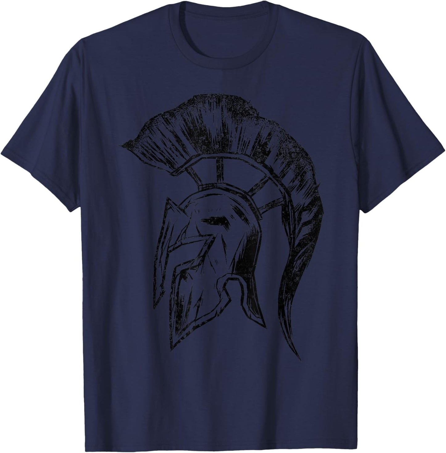 Retro Vintage Spartan Helmet Warrior Trojan Warrior T-Shirt - T-Shirt | Navy