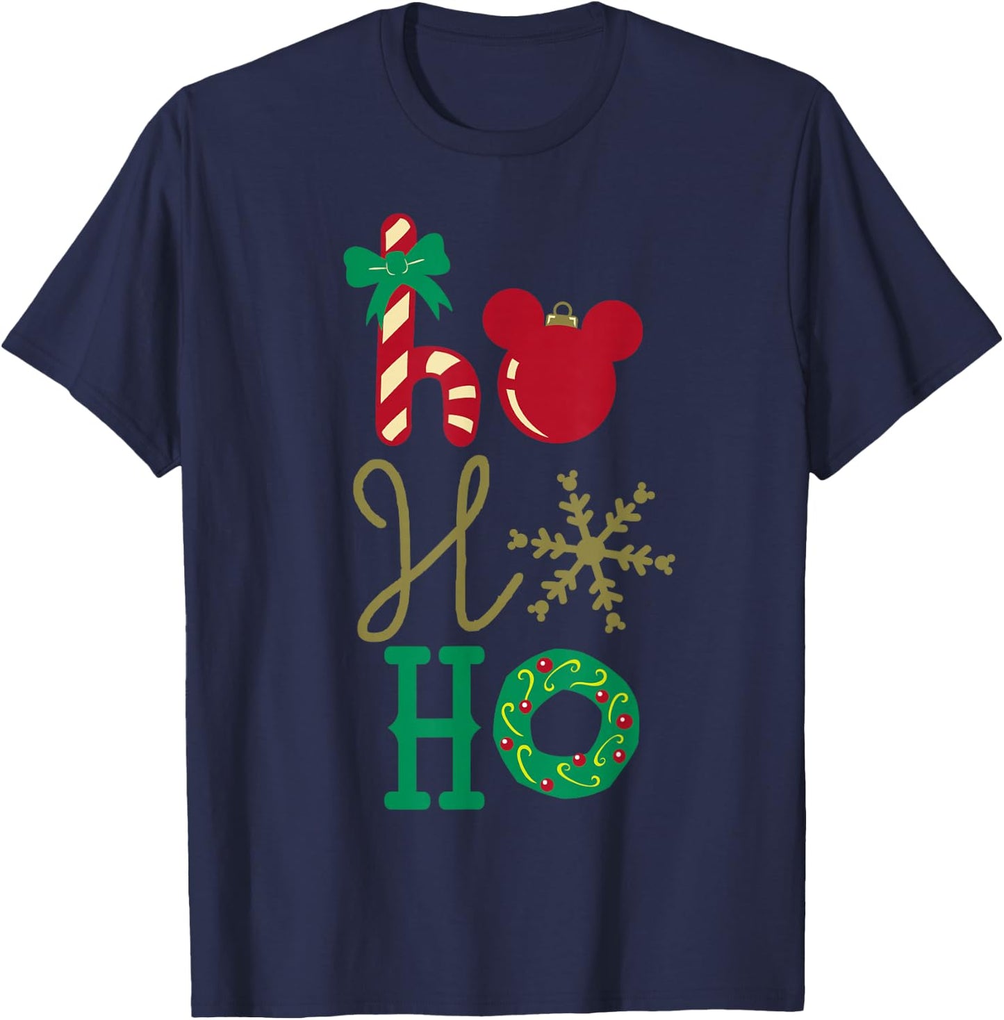 Disney Mickey Icon Ho Ho Ho Holiday Small T-Shirt - T-Shirt | Navy