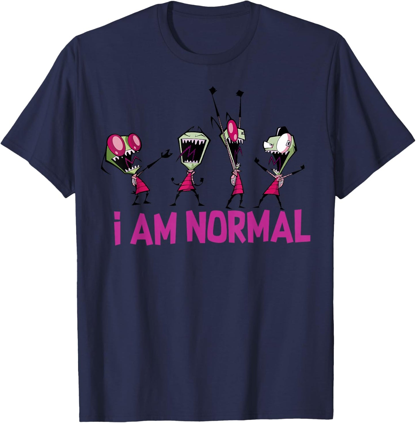 Nickelodeon Invader Zim I Am Normal Dance Small T-Shirt - T-Shirt | Navy
