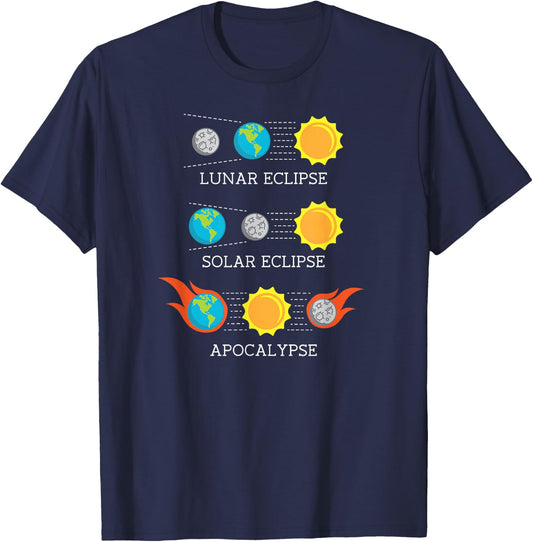 Total Solar Eclipse Funny Apocalypse Lunar Space shirt gift T-Shirt - T-Shirt | Navy