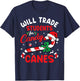 Will Trade Students For Candy Canes Teacher Christmas Xmas T-Shirt - T-Shirt | Navy