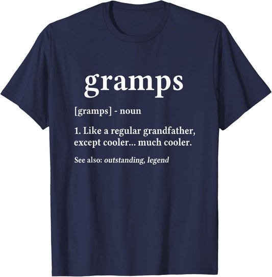 Grandpa Gift Gramps - Fathers Day Birthday Gift T-Shirt - T-Shirt | Navy