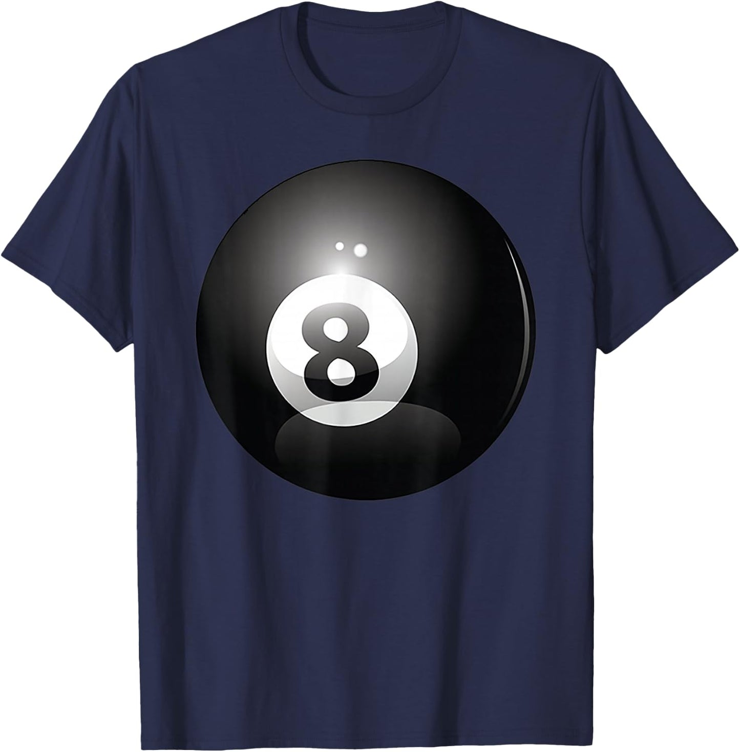 8 Ball Billiards Pool Player Eight Ball Lucky 8 T-Shirt - T-Shirt | Navy
