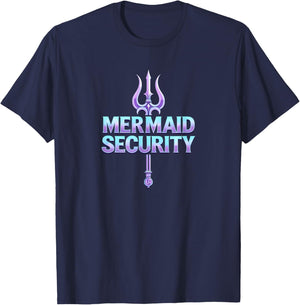 Daddy Dad Mermaid Security T-Shirt - T-Shirt | Navy