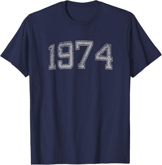 1974 Vintage Year B-Day T-Shirt - T-Shirt | Navy