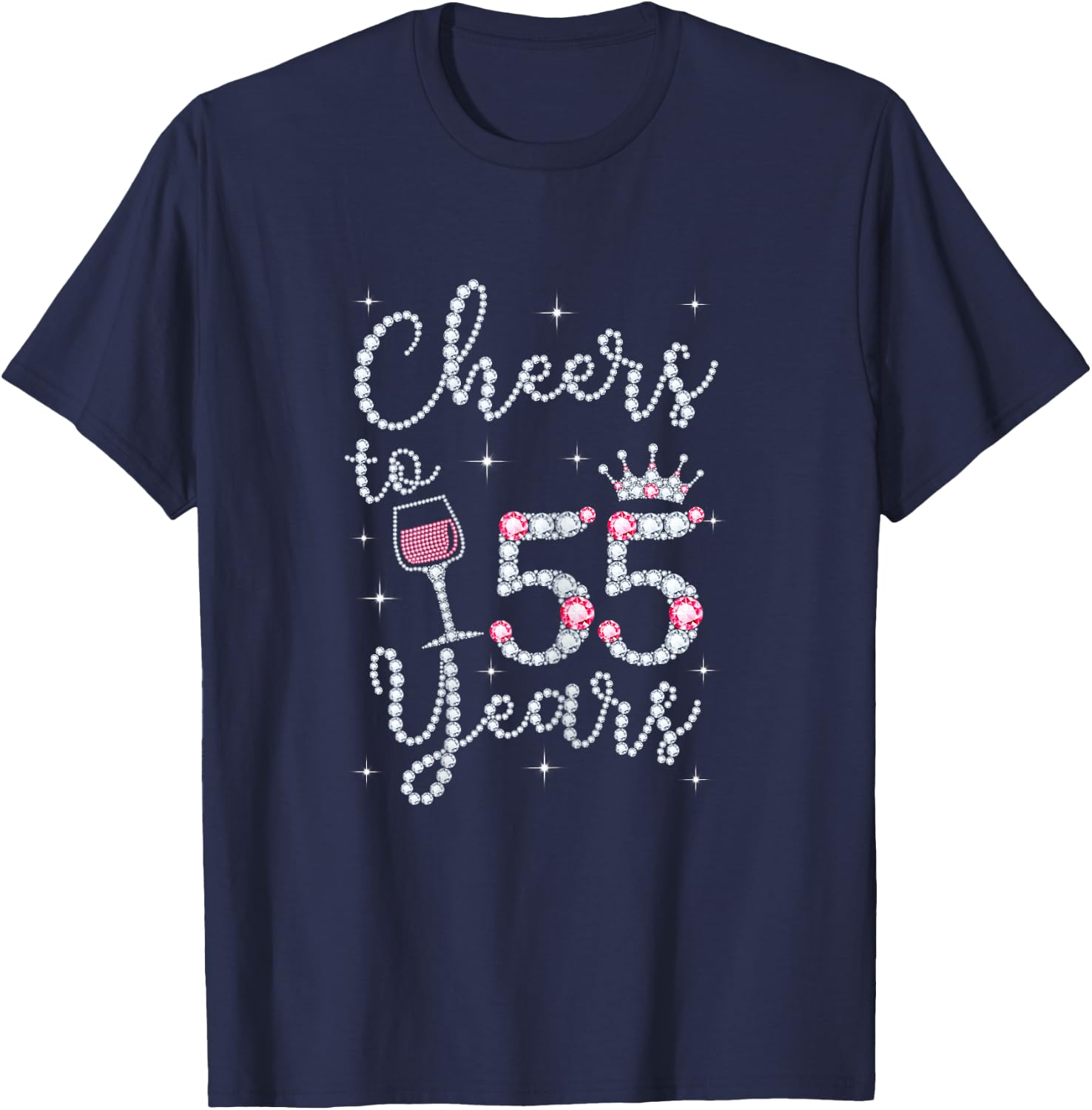 Cheers to 55 Years 1964 55th Birthday Gift T-Shirt - T-Shirt | Navy