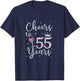 Cheers to 55 Years 1964 55th Birthday Gift T-Shirt - T-Shirt | Navy