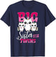 Big Sister of Twins Twin Unicorn Cats Girls Shirt T-Shirt - T-Shirt | Navy