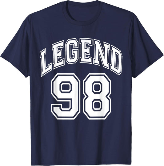 Legend 98 Years Old Number Team 98th Birthday 1998 T-Shirt - T-Shirt | Navy