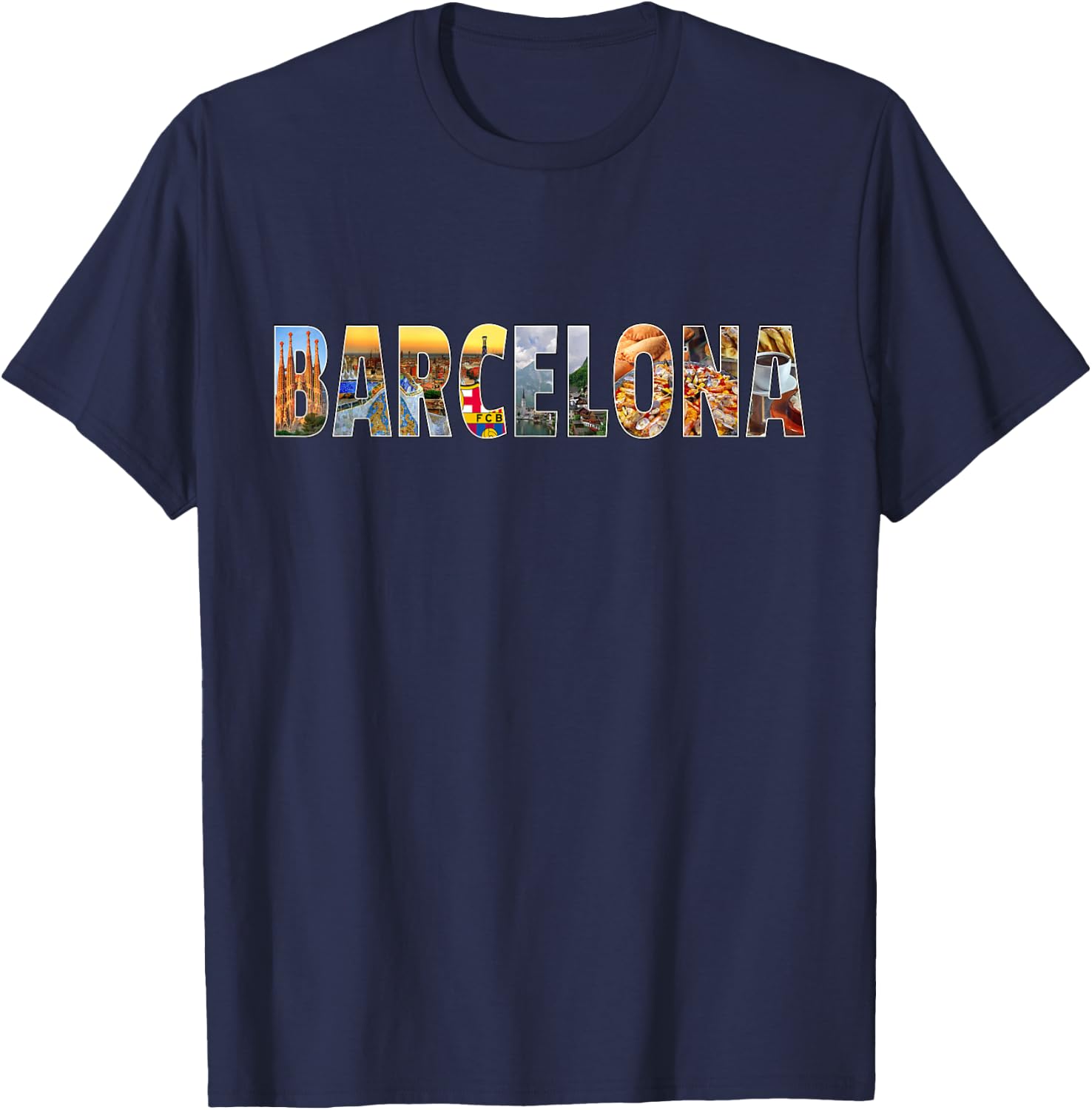 Barcelona Souvenir Spanish Vacation T Shirt Gift T-Shirt - T-Shirt | Navy
