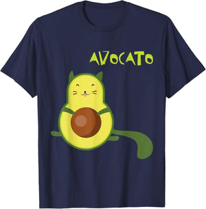 Avocato Funny Cute Cat Avocado Gift Vegan T-Shirt - T-Shirt | Navy
