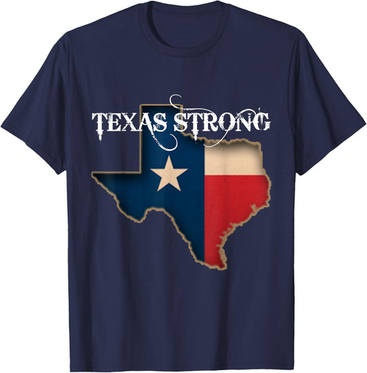 Texas Strong Shirt Women Men Kids Distressed State Flag Love T-Shirt - T-Shirt | Navy