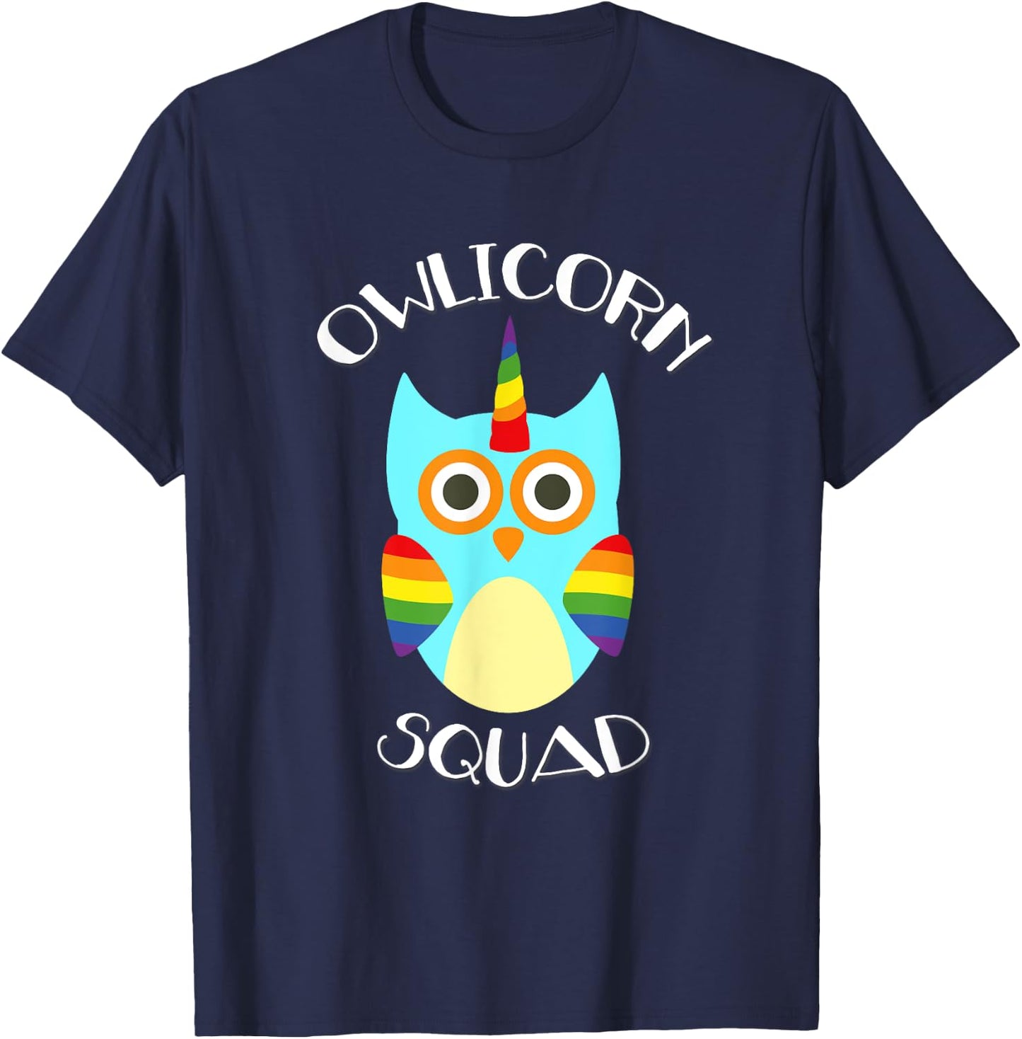 Owlicorn Owl Unicorn Mash Up Squad Shirt T-Shirt - T-Shirt | Navy