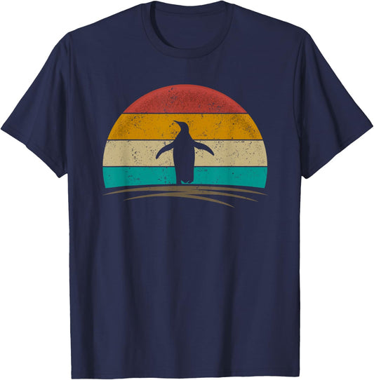 Penguin Shirt Vintage Penguin Bird Animal Penguin Lover T-Shirt - T-Shirt | Navy