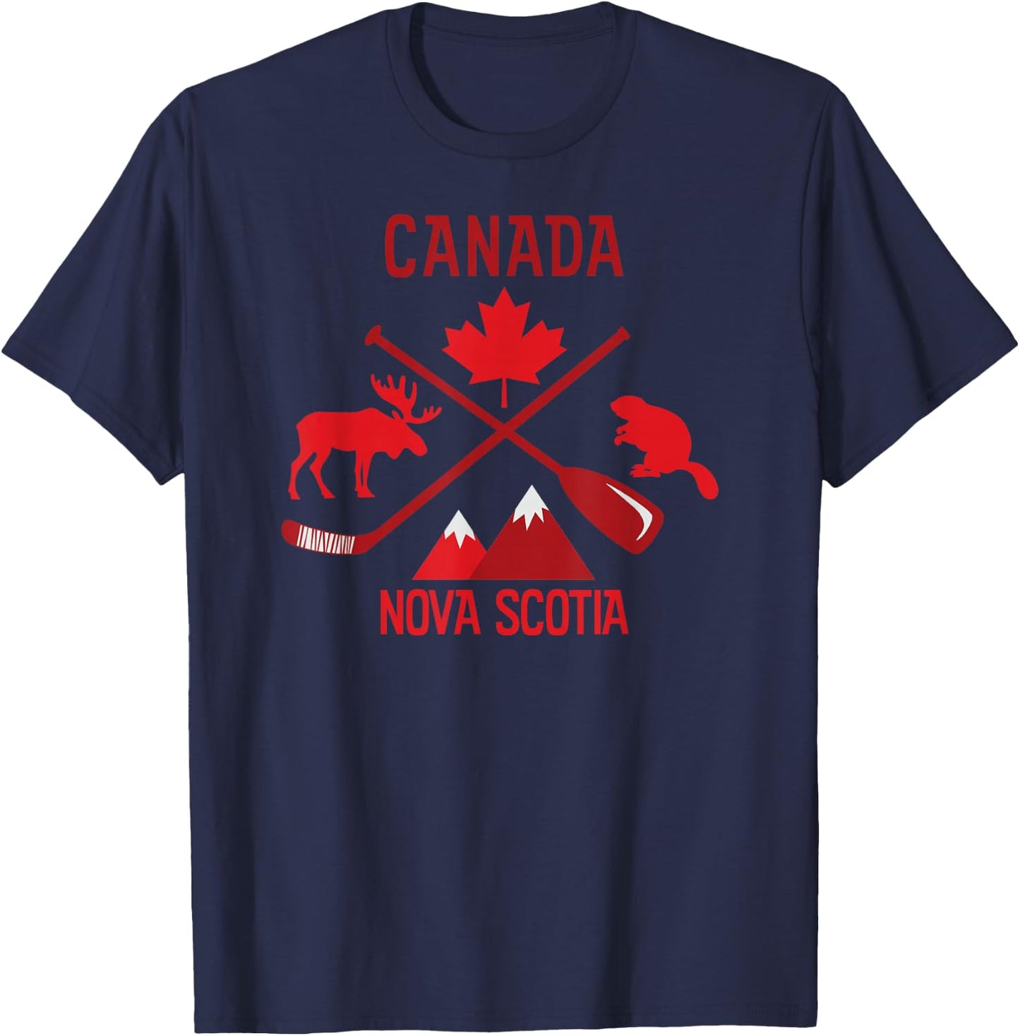 Nova Scotia Canada Symbols T-Shirt - T-Shirt | Navy