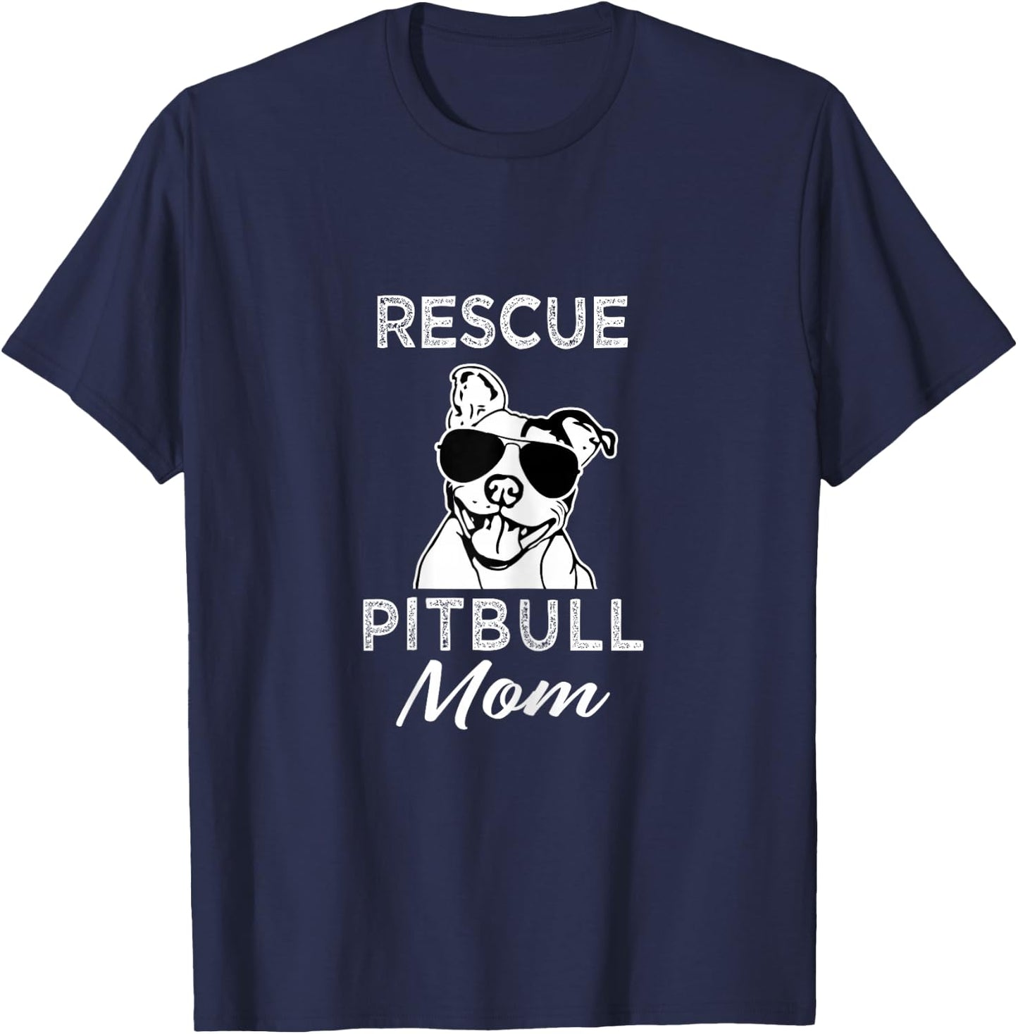 Rescue Pitbull Dog Mom funny Cute women's T-Shirt - T-Shirt | Navy