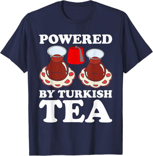 Powered By Turkish Tea T-Shirt - T-Shirt | Navy