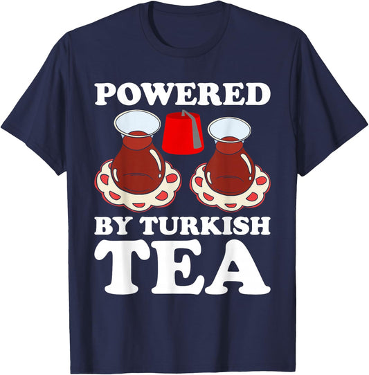 Powered By Turkish Tea T-Shirt - T-Shirt | Navy