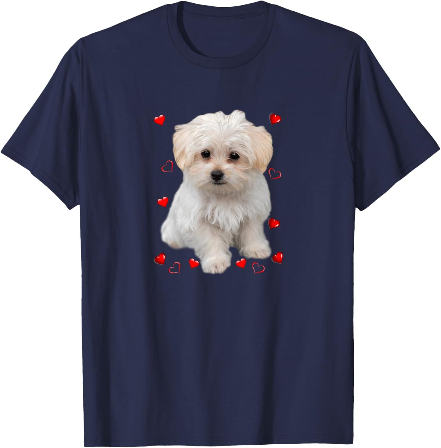 Maltese Dog Lover Dogs Puppies Owners Design Men Women Girls Kids T-Shirt - T-Shirt | Navy