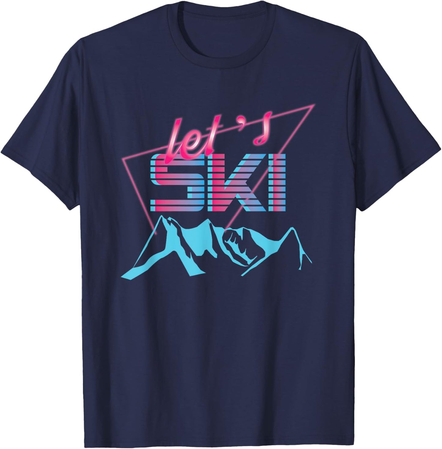 Retro Ski T Shirt Vintage 80s Ski Costume 90s Ski Clothes T-Shirt - T-Shirt | Navy