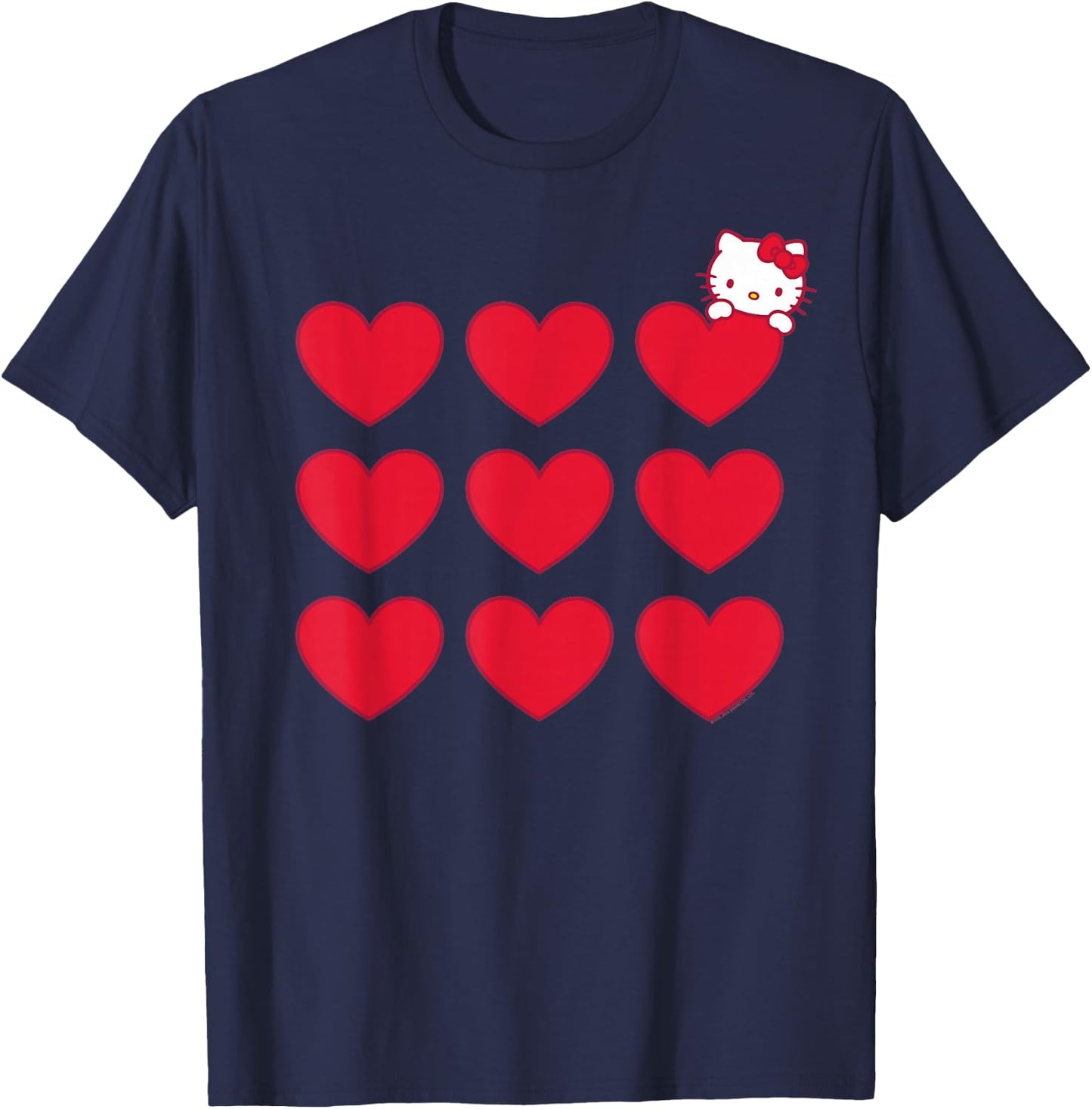 Hello Kitty Stacked Hearts Shirt T-Shirt - T-Shirt | Navy
