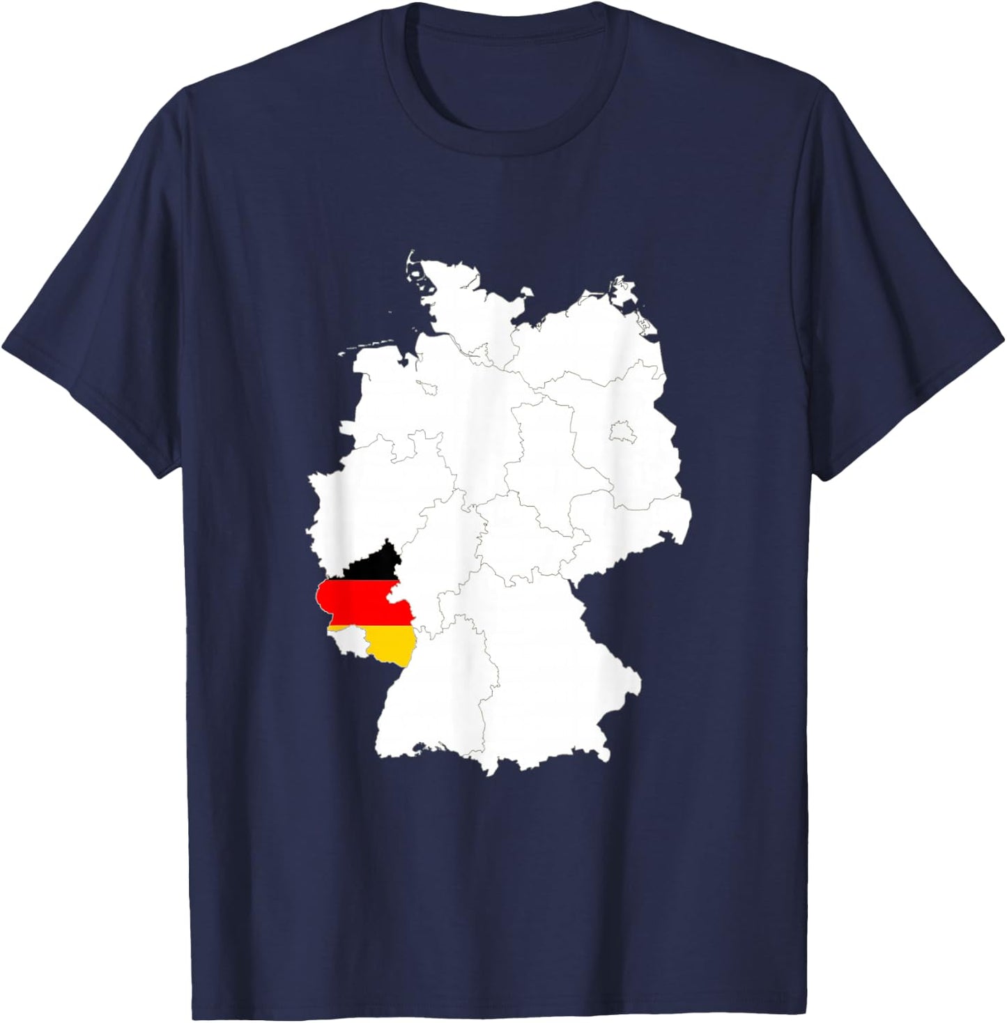 Rhineland Palatinate Flag Germany Rheinland Pfalz Gift T-Shirt - T-Shirt | Navy