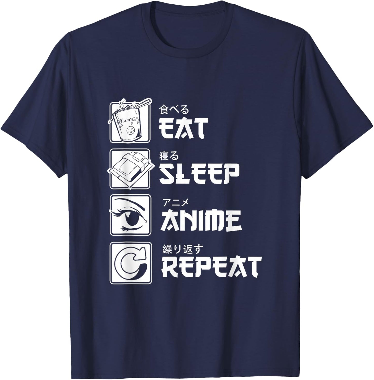 Otaku Anime Lover Japanese Food Sleeping Anime T-Shirt - T-Shirt | Navy