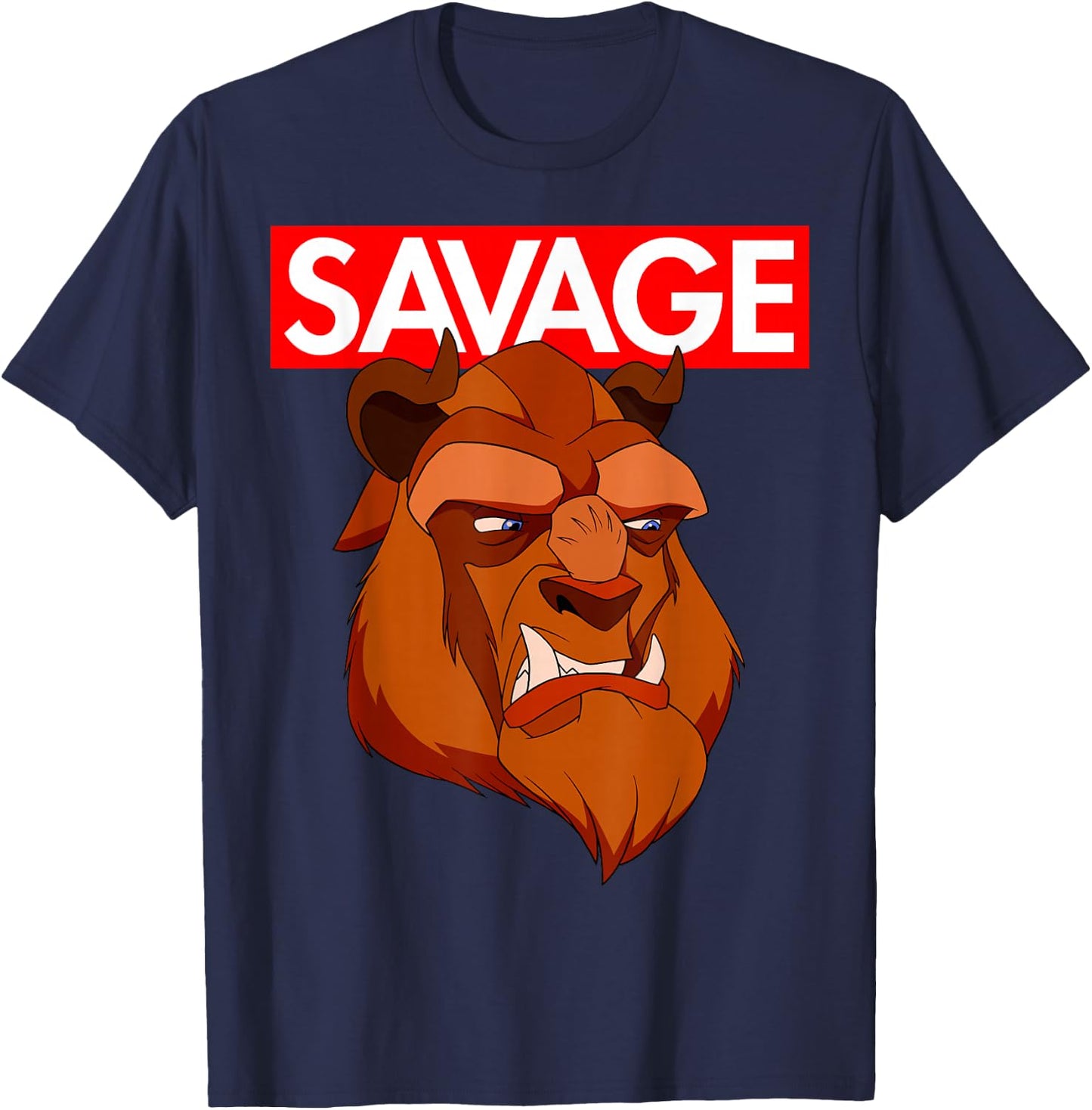 Disney Beauty & the Beast Savage Face Graphic T-Shirt - T-Shirt | Navy