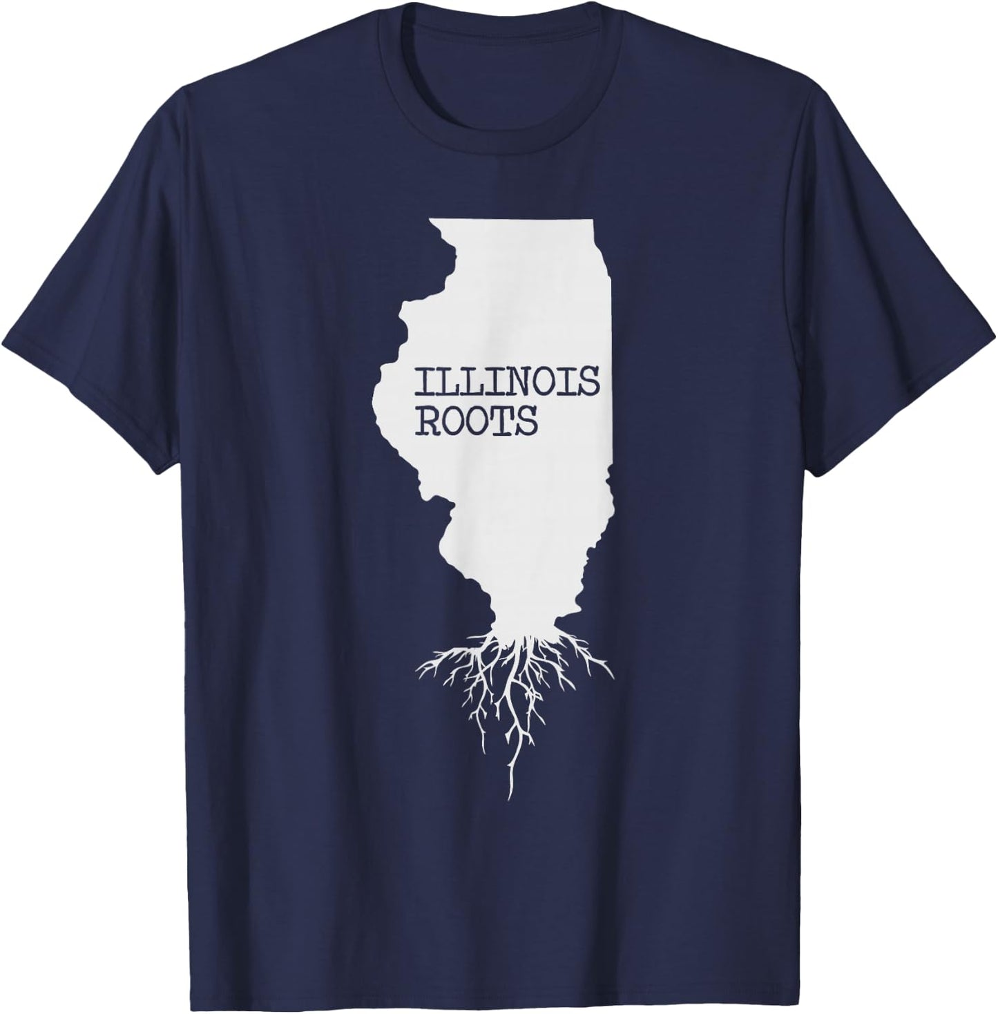 Illinois Roots State Map Gift T-Shirt - T-Shirt | Navy