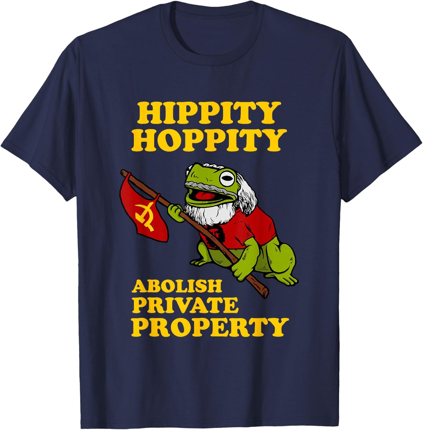 Kids Hippity Hoppity Abolish Private Property - Frog Meme 6 Cranberry T-Shirt - T-Shirt | Navy