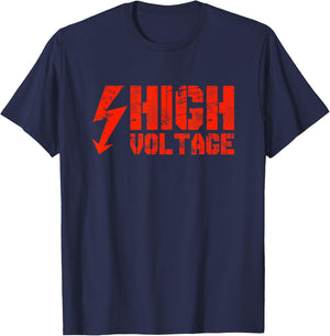 Danger Warning Electricity | High Voltage Helloween Costume T-Shirt - T-Shirt | Navy