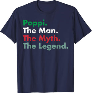 Italian Poppi Man Myth Legend Father Dad Uncle T-Shirt - T-Shirt | Navy