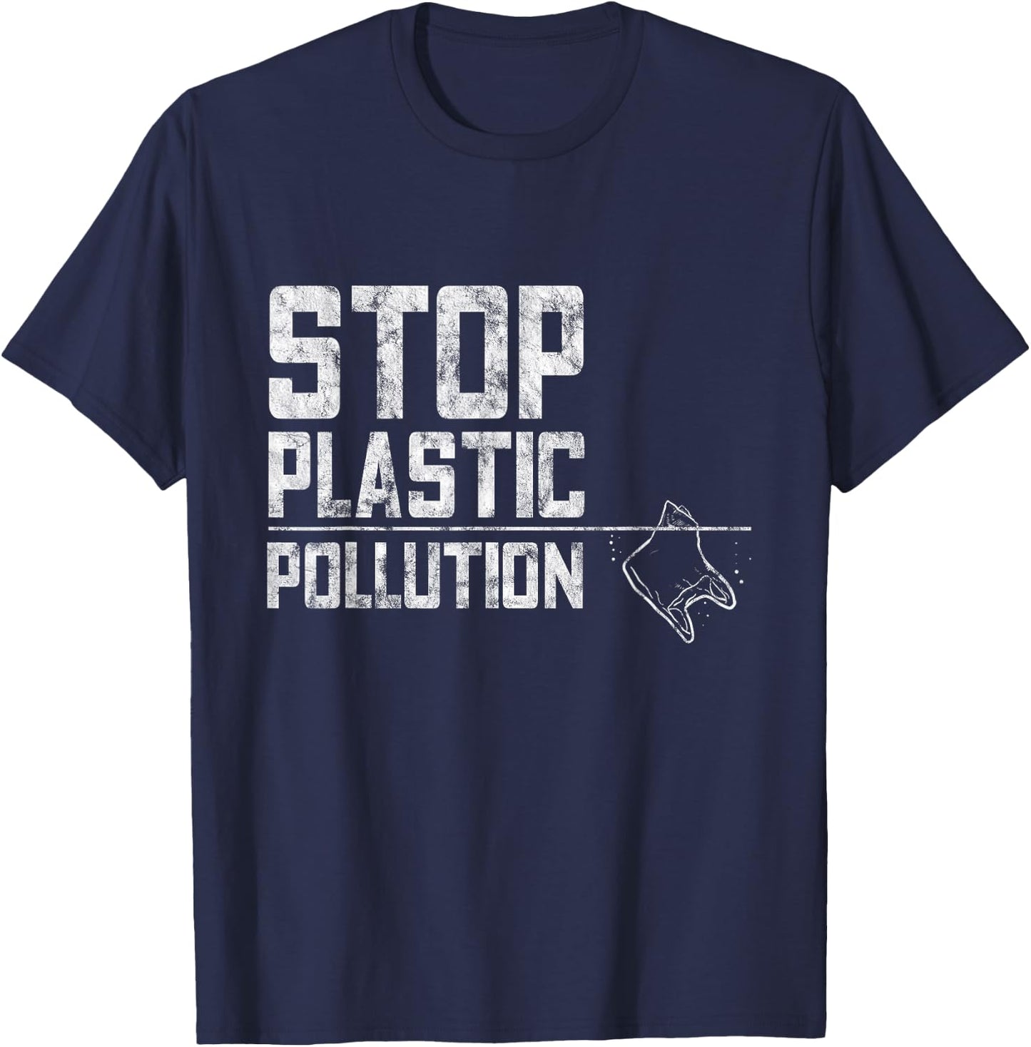 Stop Plastic Pollution Plastic Bag Zero Waste T-Shirt - T-Shirt | Navy