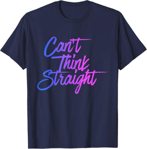 Can't Think Straight Funny Bisexual Bi Pride Flag T-Shirt - T-Shirt | Navy