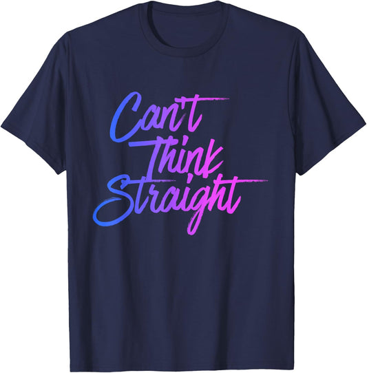 Can't Think Straight Funny Bisexual Bi Pride Flag T-Shirt - T-Shirt | Navy